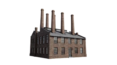 3D Brick Factory Building