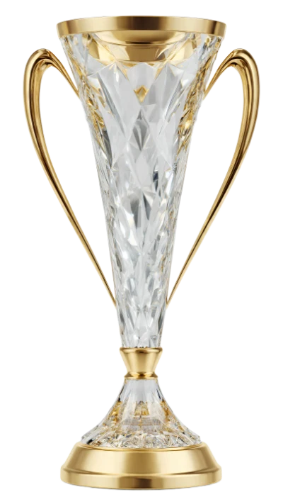 3D Crystal Gold Trophy