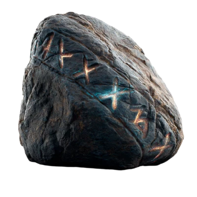 3D Glowing Rune Stone
