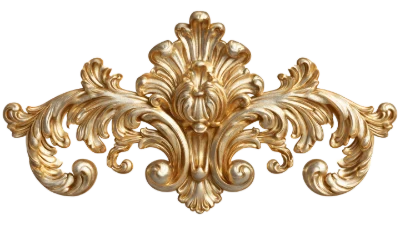 3D Gold Baroque Ornament