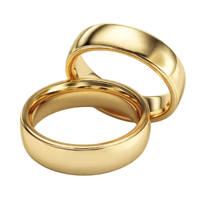 3D Gold Wedding Rings