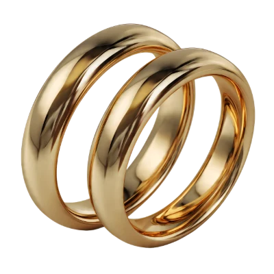 3D Gold Wedding Rings