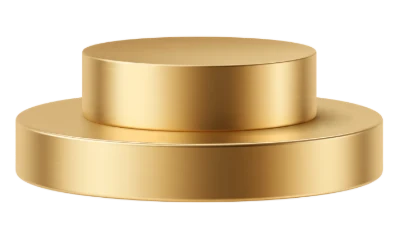 3D Golden Cylinder Podium