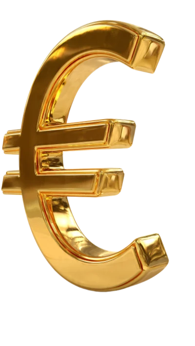 3D Golden Euro Symbol