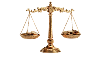 3D Golden Justice Scales