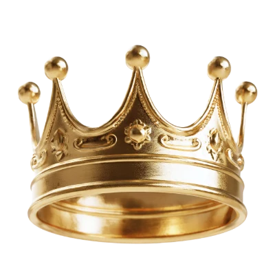 3D Golden Royal Crown