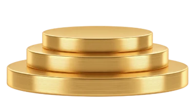 3D Golden Tiered Podium