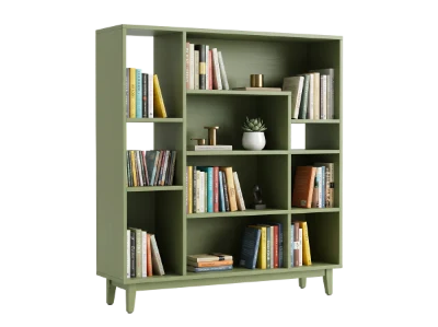 3D Green Bookshelf