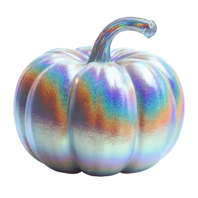 3D Iridescent Pumpkin