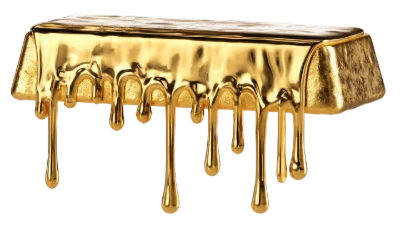 3D Melting Gold Bar