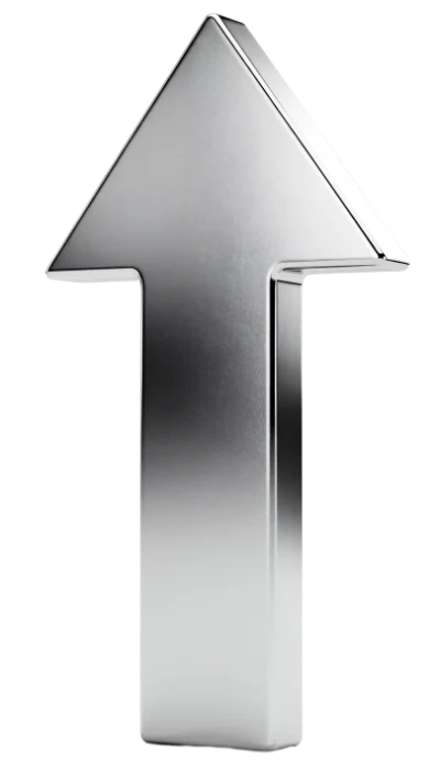 3D Metallic Up Arrow