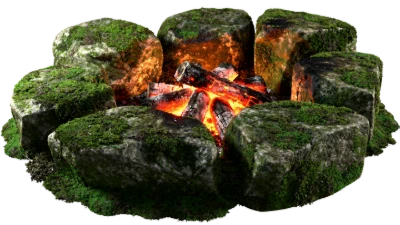 3D Mossy Stone Firepit