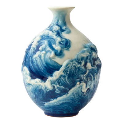 3D Ocean Wave Vase