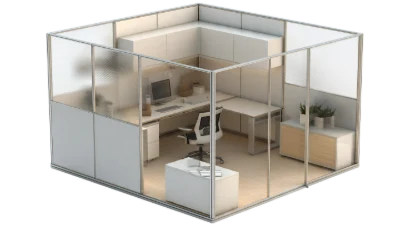 3D Office Cubicle Interior