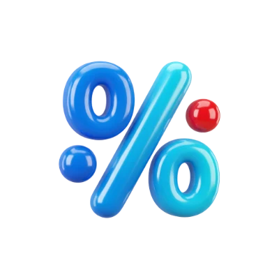 3D Percentage Icon Render