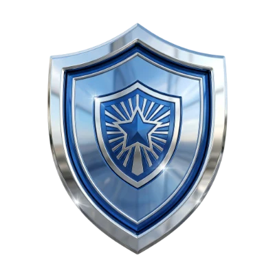 3D Render Blue Shield
