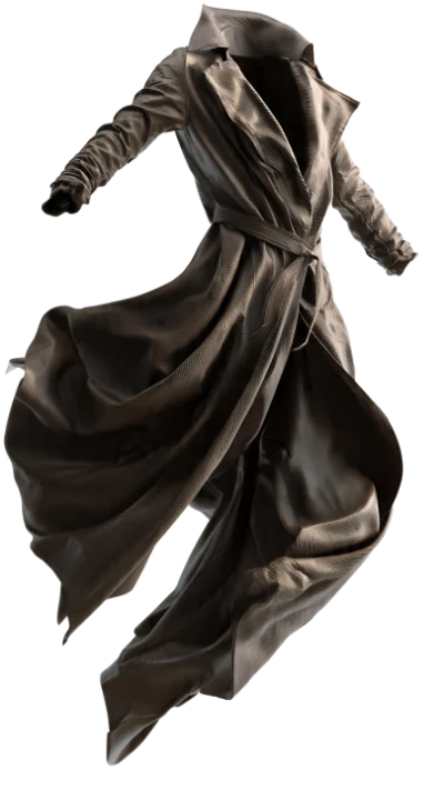 3D Render Brown Trench Coat