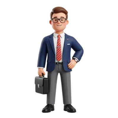 3D Render Businessman Character