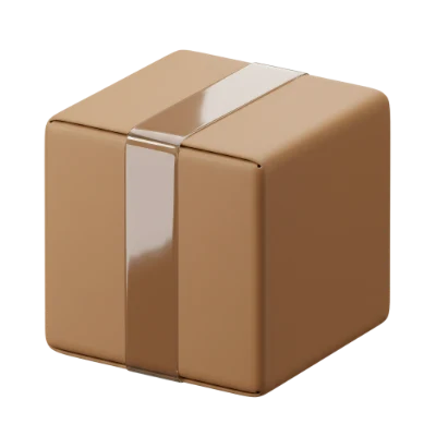 3D Render Cardboard Box