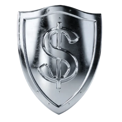 3D Render Dollar Shield
