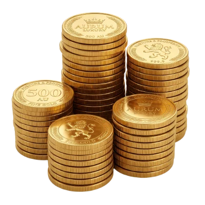 3D Render Gold Coins