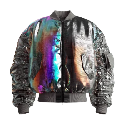 3D Render Iridescent Bomber Jacket