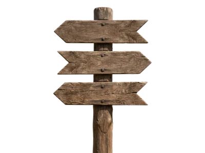 3D Render Wooden Signpost