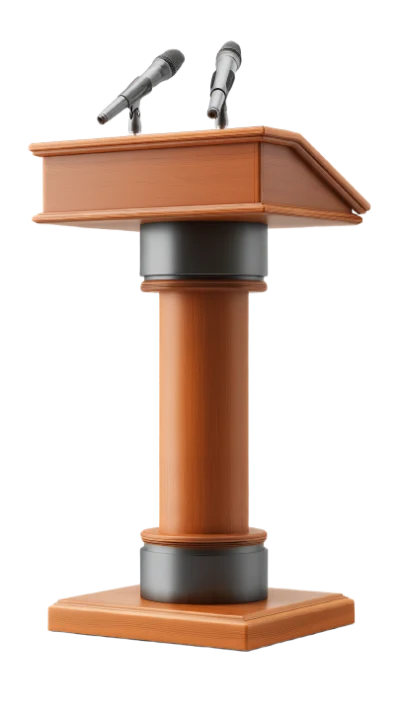 3D Wooden Podium Lectern