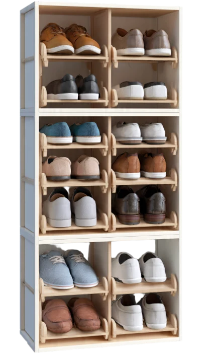 3D Wooden Shoe Rack