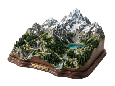 Alpine Mountain Landscape Diorama