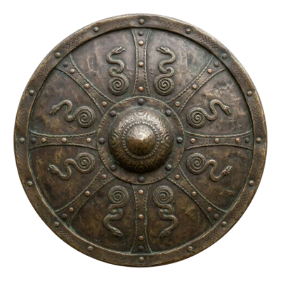 Ancient Bronze Snake Shield