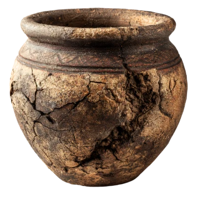 Ancient Cracked Clay Pot