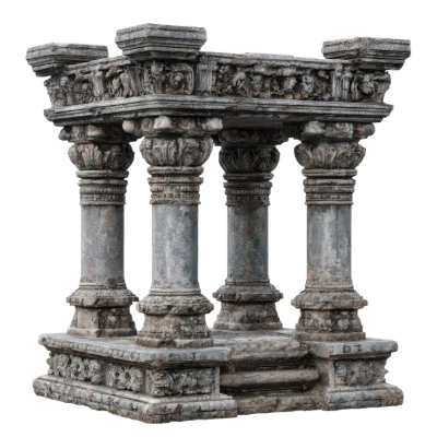 Ancient Stone Temple Pavilion