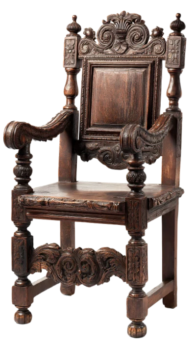 Antique Carved Wooden Chair