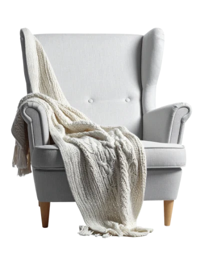 Armchair With Knitted Throw