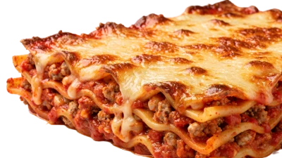 Baked Meat Lasagna Slice