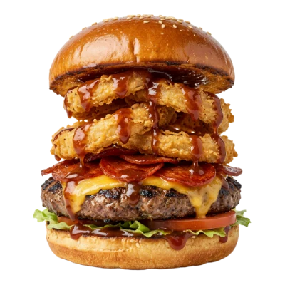 Barbecue Onion Ring Burger