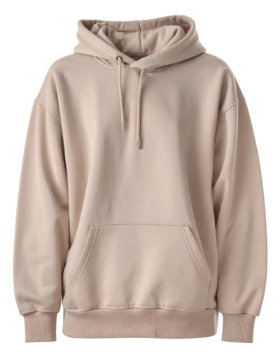 Beige Cotton Hoodie
