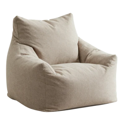 Beige Fabric Beanbag Chair