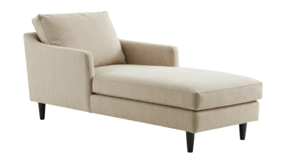 Beige Fabric Chaise Lounge