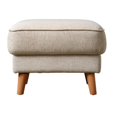 Beige Fabric Footstool