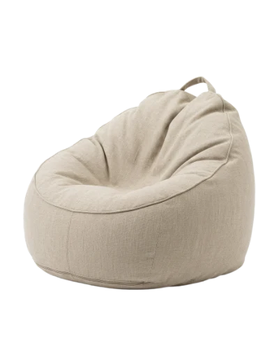 Beige Linen Bean Bag