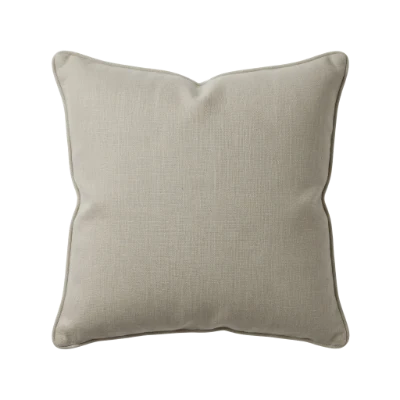 Beige Linen Throw Pillow