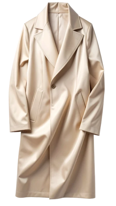 Beige Satin Trench Coat