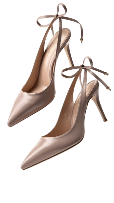Beige Stiletto Tie Heels