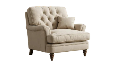 Beige Tufted Armchair