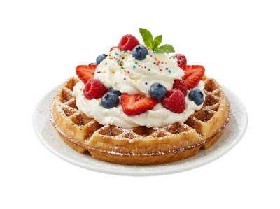Belgian Waffle With Berries