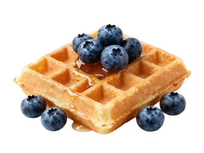 Belgian Waffle With Blueberries