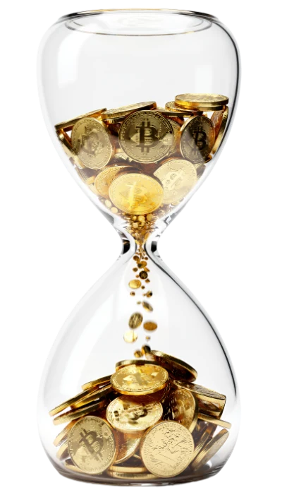 Bitcoin Hourglass 3D Illustration