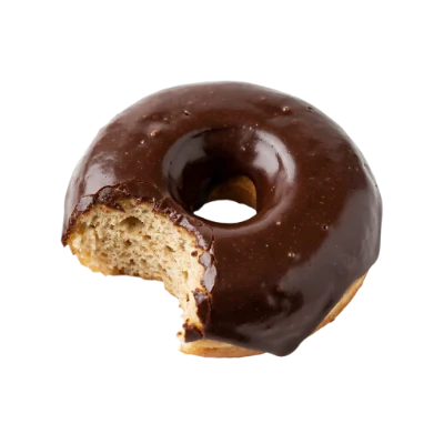 Bitten Chocolate Glazed Donut
